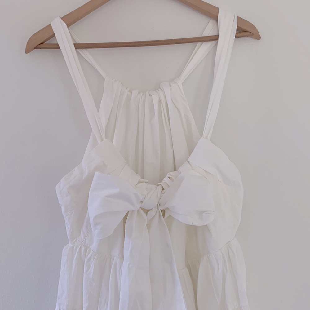 Anthropologie Forever That Girl Tiered Ruched Back Bow Dress - Picture 7 of 13